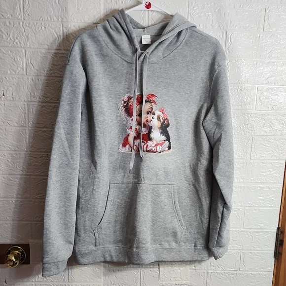 Cute Graphic Tee with Girl and Dog - Picture 3 of 4